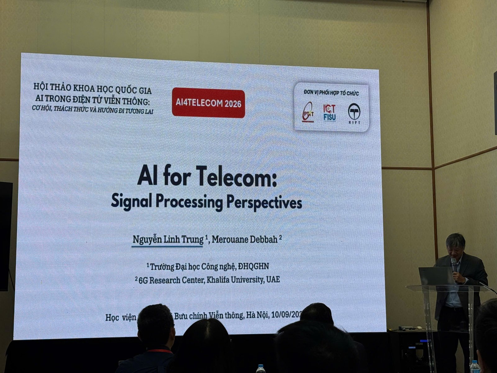 Prof. Nguyen Linh Trung presenting at the conference
